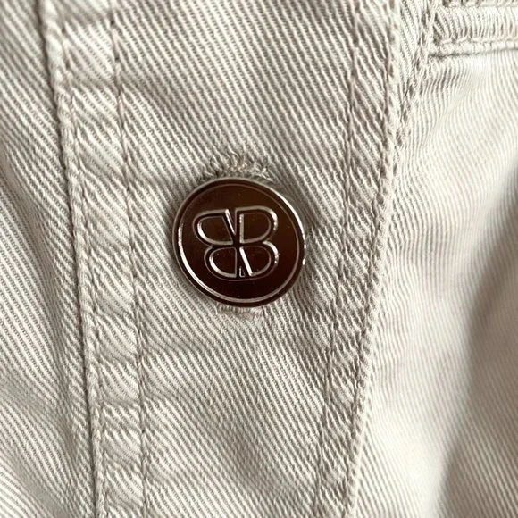 Beige Designer Jean Jacket - Picture 3 of 10